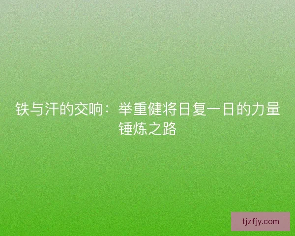 铁与汗的交响：举重健将日复一日的力量锤炼之路